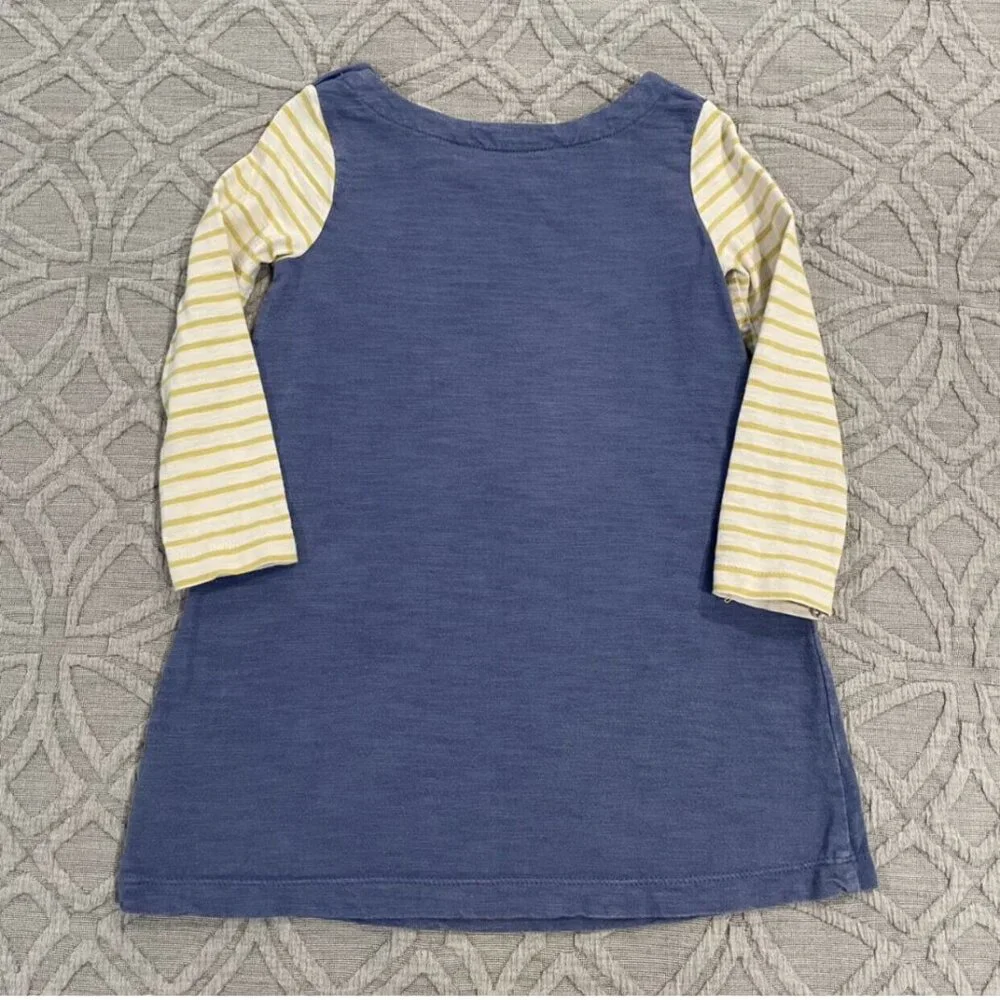 Mini Boden 2-3Y Blue & Yellow Stripes Pocket Dress